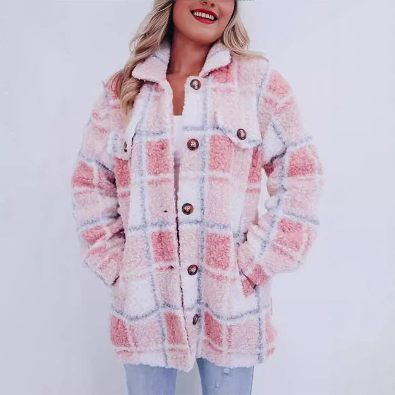 Heidi-Mode | Karierte Teddyjacke für Damen - Image 3