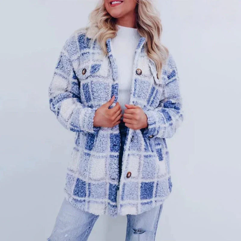 Heidi-Mode | Karierte Teddyjacke für Damen - Image 5