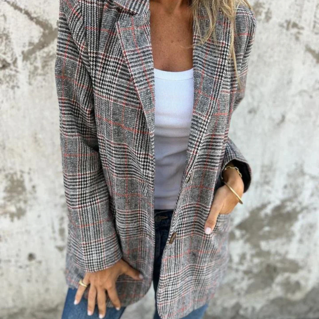 Heidi-Mode | Karierter Blazer Im Übergroße Look - Image 2
