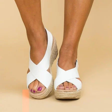 Heidi-Mode | Keilabsatz Sandalen mit Elastischen Riemen für Damen - Image 4