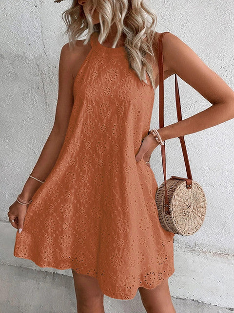 Heidi-Mode | Sommer Frauen O-Ausschnitt Sexy Schmal Weiß Mini Kleid - Image 10