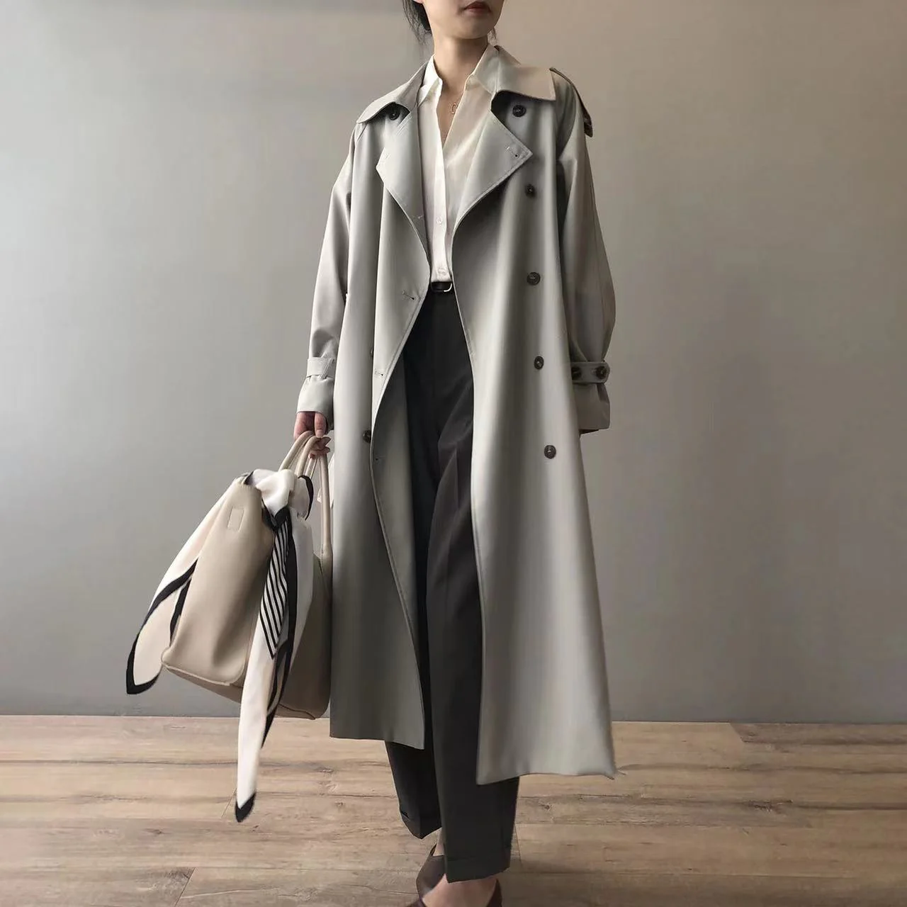 Heidi-Mode | Klassischer Trenchcoat Damen Oversized Windbreaker, Doppelreihig - Image 5