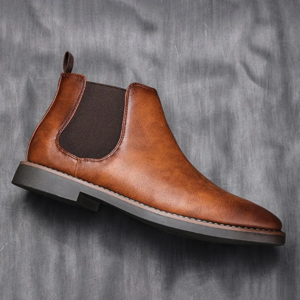 Heidi-Mode | Klassische Herrenschuhe Stiefel Im Chelsea Stil Aus Leder - Image 3