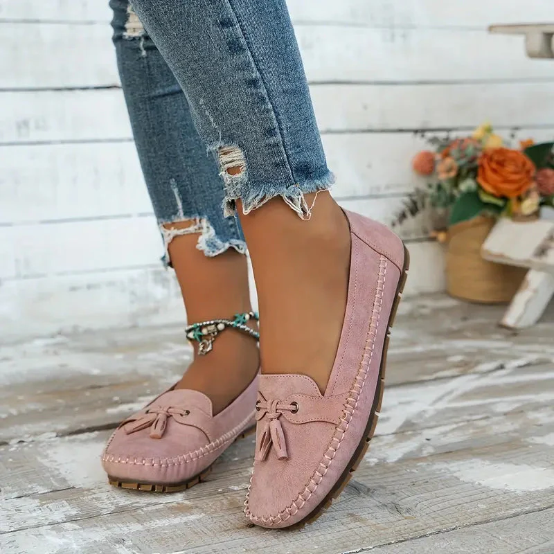 Heidi-Mode | Klassische Wildleder-Loafer mit Quastendetail für Damen - Image 3