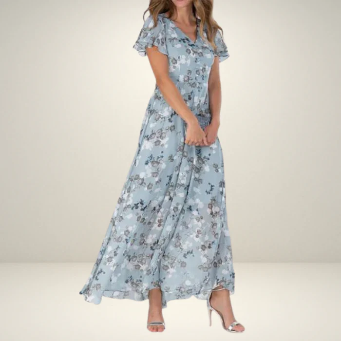 Heidi-Mode | Kleid Fließend Kurze Ärmel Maxikleid Sommerkleid - Image 2