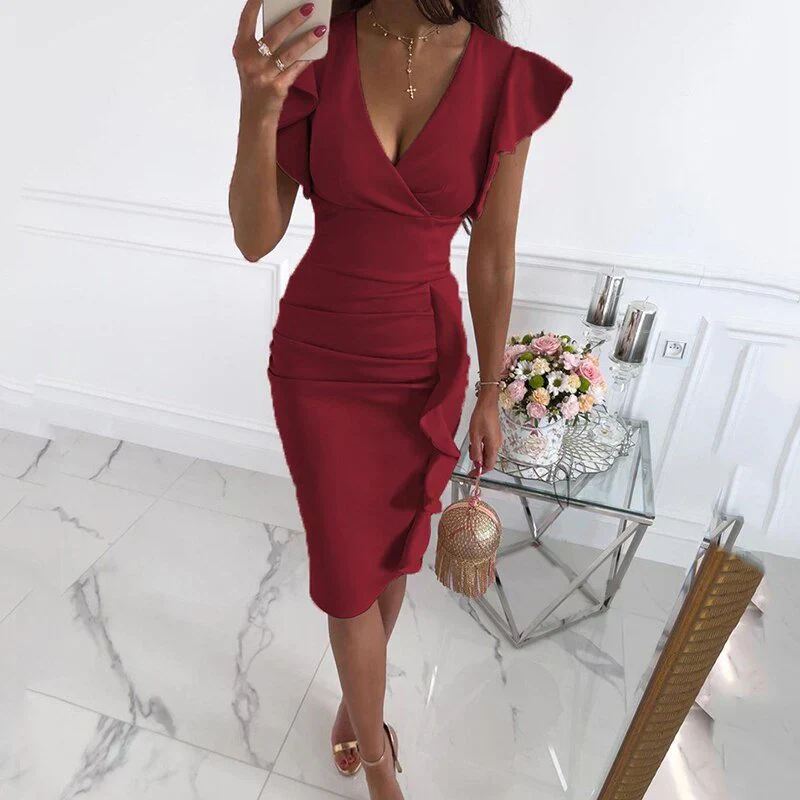 Heidi-Mode | Kleid mit Rüschensäumen und V-Ausschnitt - Image 10