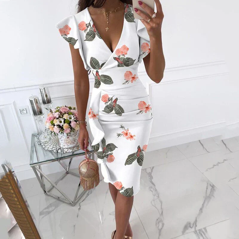 Heidi-Mode | Kleid mit Rüschensäumen und V-Ausschnitt - Image 4