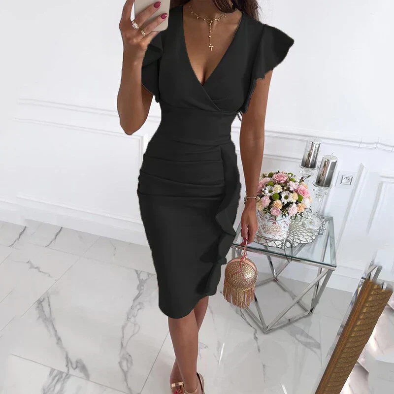 Heidi-Mode | Kleid mit Rüschensäumen und V-Ausschnitt - Image 7
