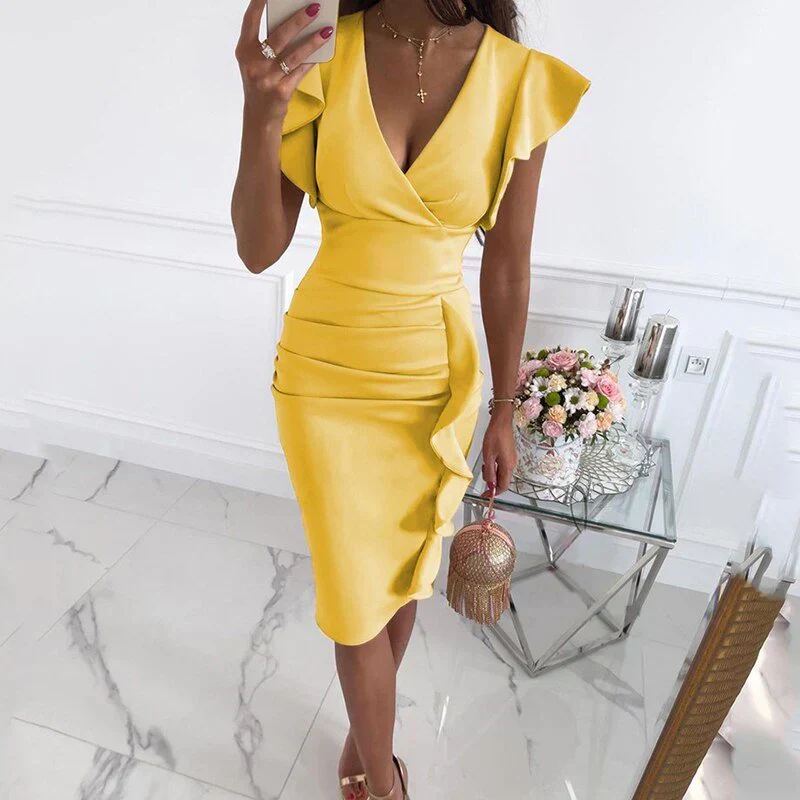 Heidi-Mode | Kleid mit Rüschensäumen und V-Ausschnitt - Image 8