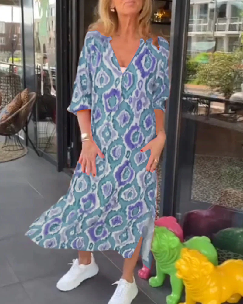 Heidi-Mode | Kleid mit Motivdruck und Halbärmeln - Image 9