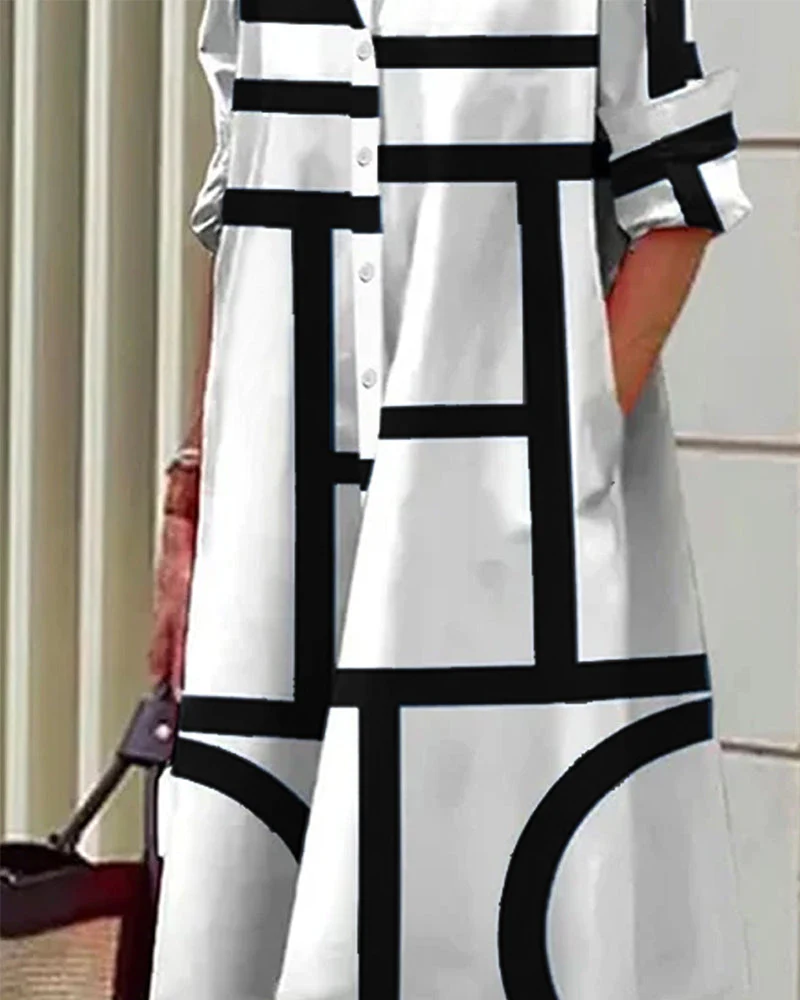 Heidi-Mode | Kleid mit Taschen und Geometrischem Aufdruck - Image 6