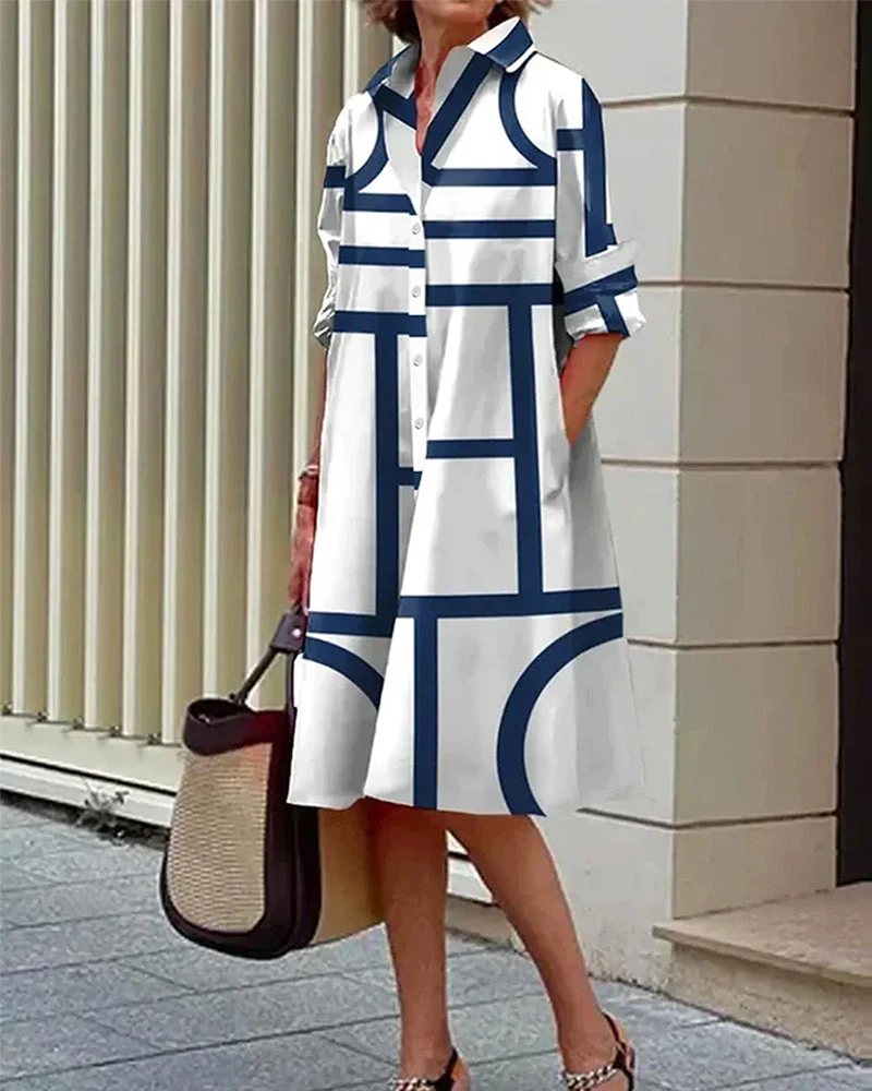 Heidi-Mode | Kleid mit Taschen und Geometrischem Aufdruck - Image 8