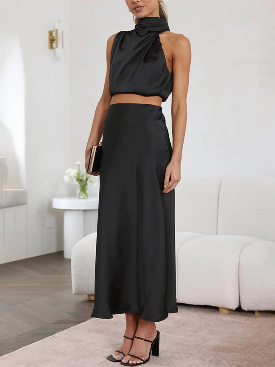 Heidi-Mode | Kleid Gäste Hochzeit Damen Halter Ärmellos Damen Elegante Abend Zweiteilige Brautjungfernkleid - Image 11