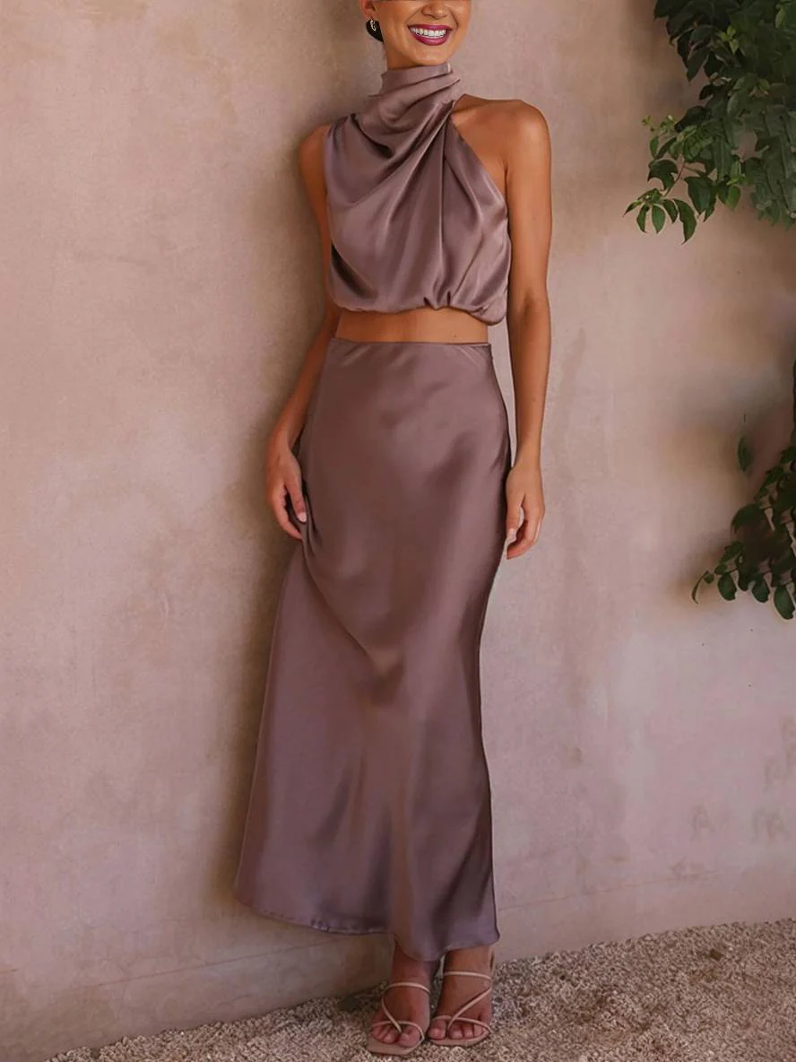 Heidi-Mode | Kleid Gäste Hochzeit Damen Halter Ärmellos Damen Elegante Abend Zweiteilige Brautjungfernkleid - Image 21