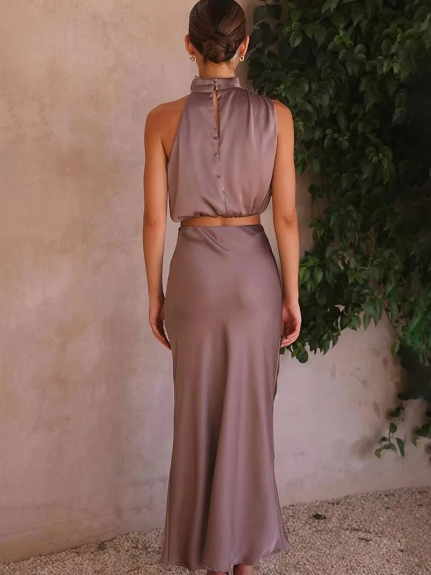 Heidi-Mode | Kleid Gäste Hochzeit Damen Halter Ärmellos Damen Elegante Abend Zweiteilige Brautjungfernkleid - Image 22