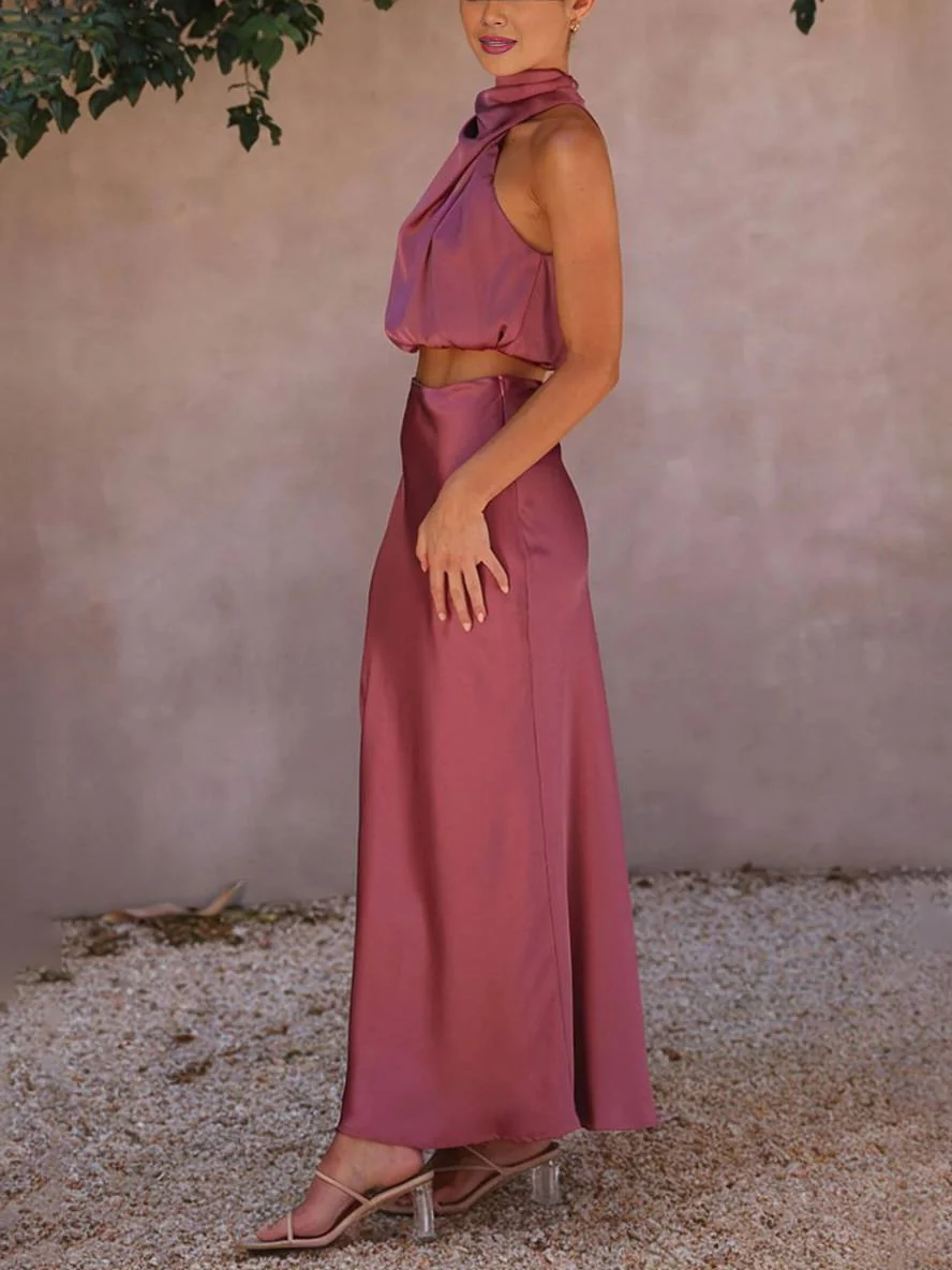 Heidi-Mode | Kleid Gäste Hochzeit Damen Halter Ärmellos Damen Elegante Abend Zweiteilige Brautjungfernkleid - Image 24