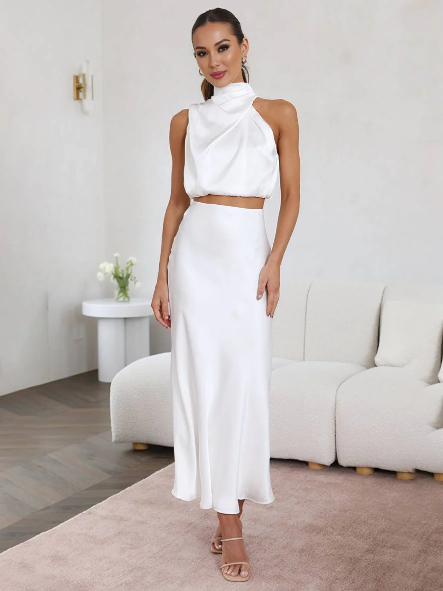Heidi-Mode | Kleid Gäste Hochzeit Damen Halter Ärmellos Damen Elegante Abend Zweiteilige Brautjungfernkleid - Image 28
