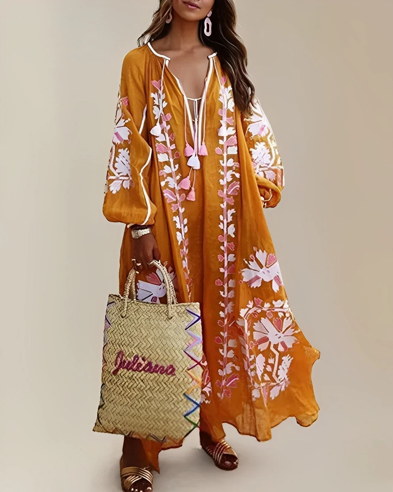 Heidi-Mode | Retro Boho Loose Kleid - Image 3
