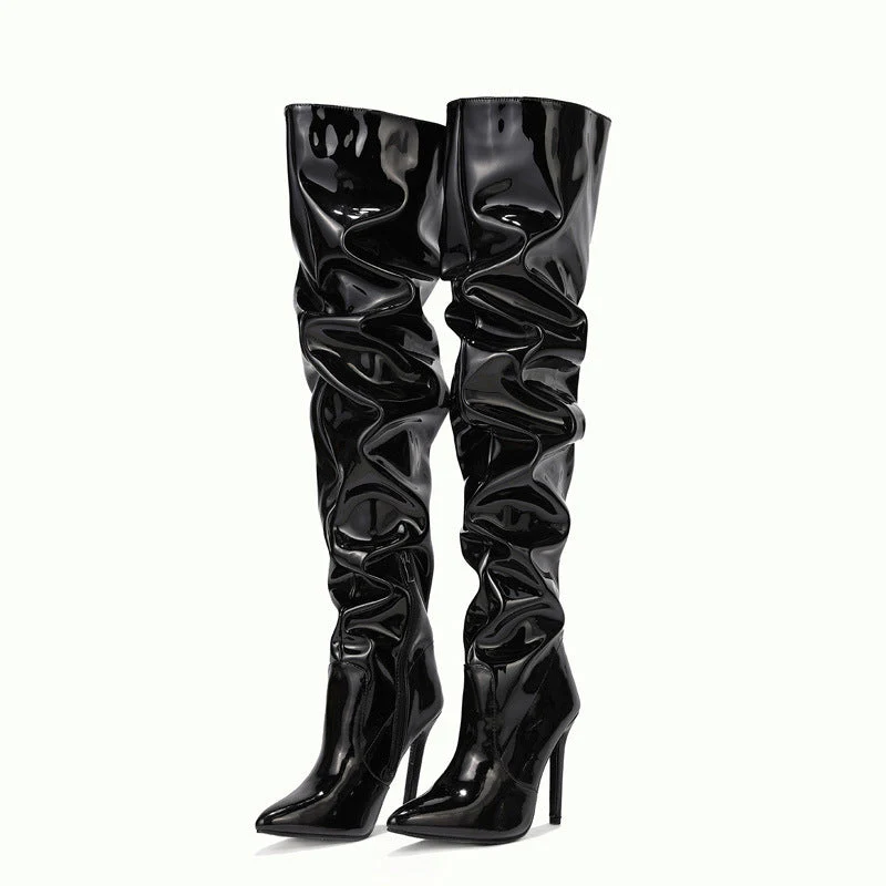 Heidi-Mode | Kniehohe Lange Stiefel für Frauen mit Super Hohem Absatz für Partys - Image 3