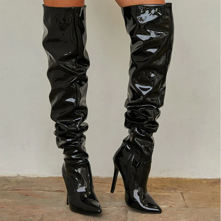 Heidi-Mode | Kniehohe Lange Stiefel für Frauen mit Super Hohem Absatz für Partys - Image 5