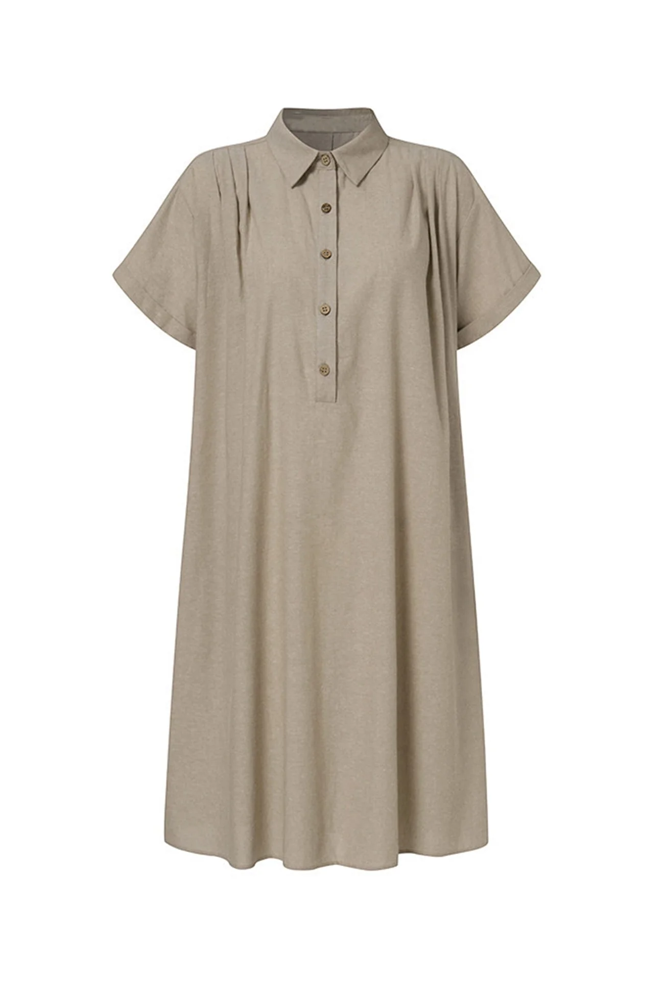 Heidi-Mode | Knopfverschluss Baumwoll-Leinen Strandkleid - Image 3