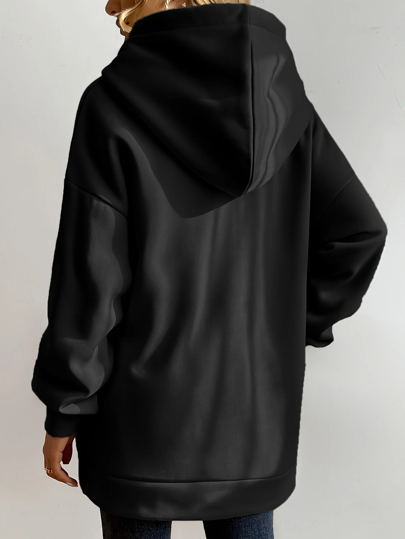 Heidi-Mode | Comfort - Extrem Bequemer Langer Zip-Up-Plüsch-Hoodie mit Kapuze für Damen - Image 2