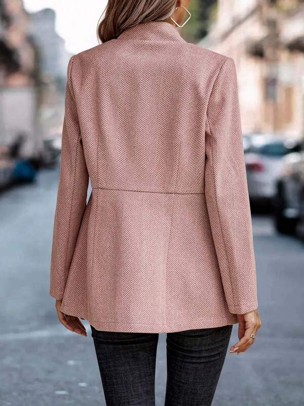 Heidi-Mode | Kragen-Blazer Moderner Eleganter Langarm-Blazer mit Taschen - Image 3
