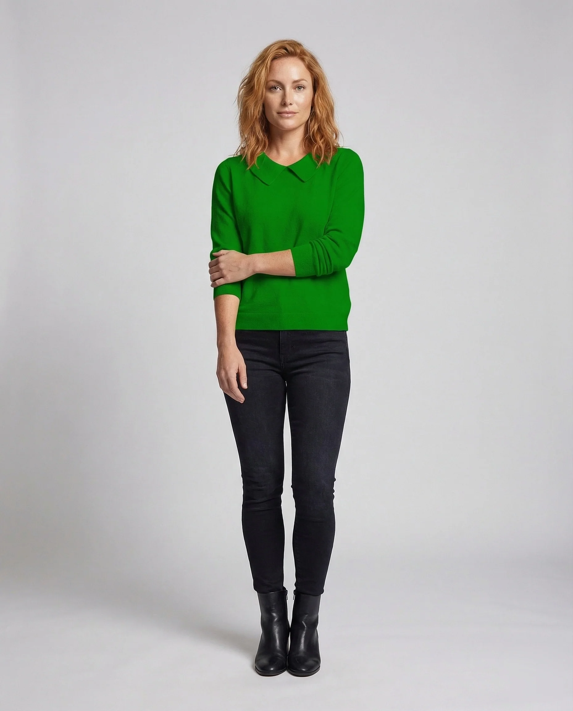 Damen Strickpullover mit Peter Pan Kragen & Lockere Passform | Heidi-Mode - Image 2