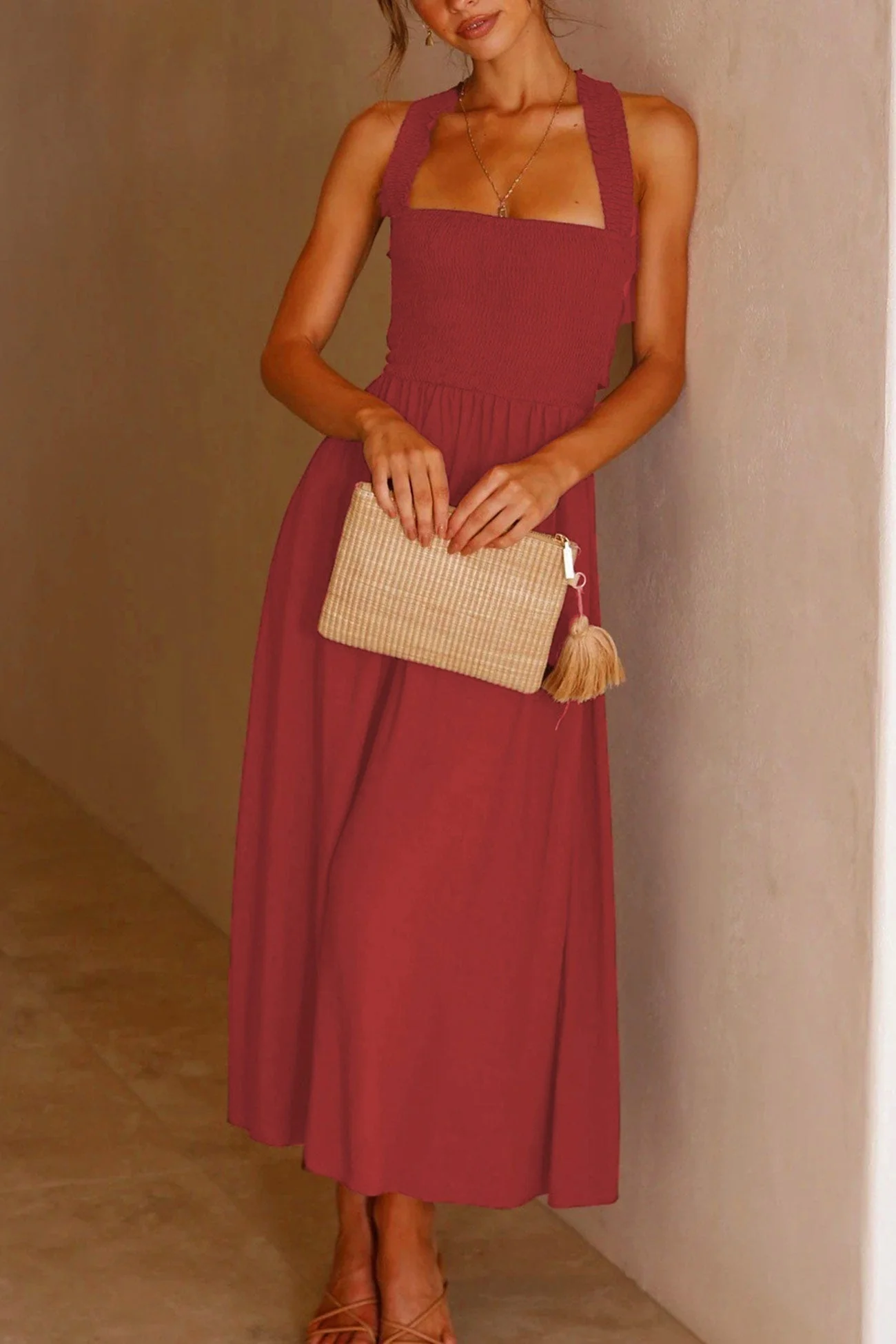Heidi-Mode | Crisscross Tie-Back Midi Kleid - Image 6