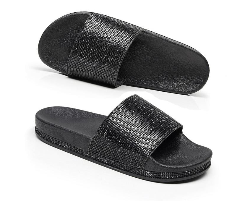 Heidi-Mode | Kristall Diamant Slides mit Besatz Sandalen - Image 20