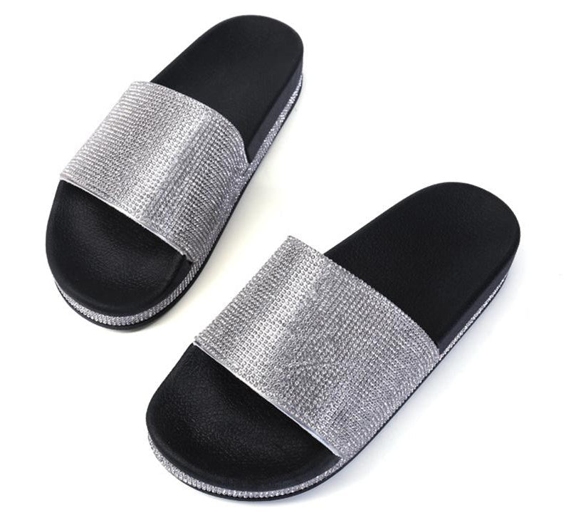 Heidi-Mode | Kristall Diamant Slides mit Besatz Sandalen - Image 21