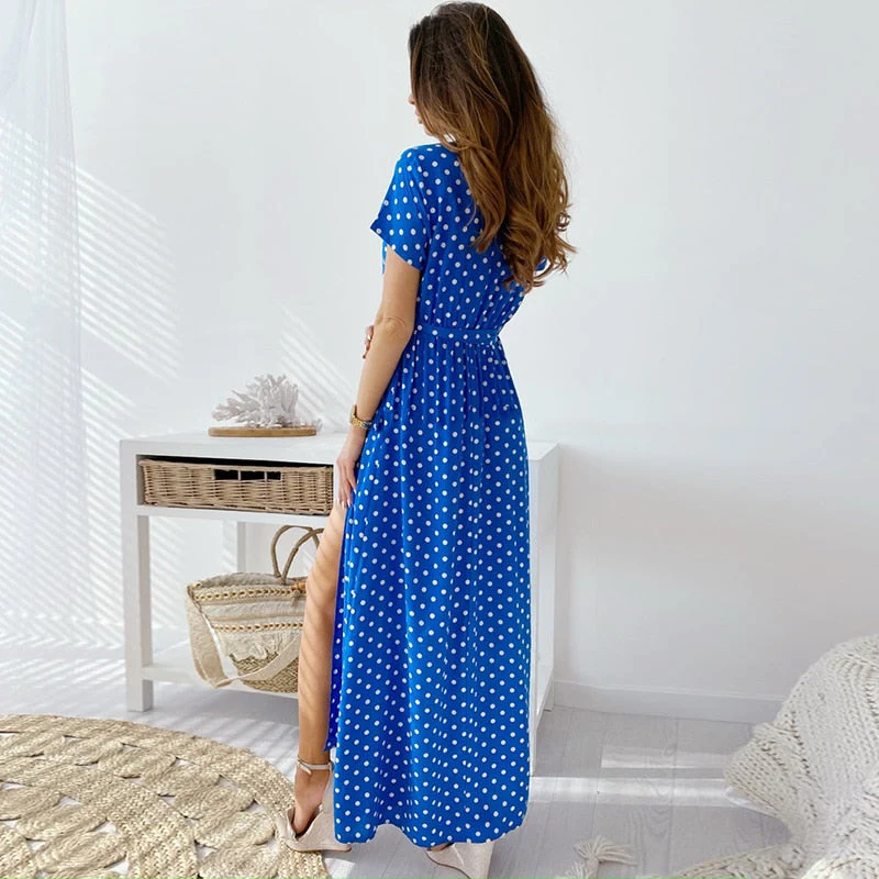 Heidi-Mode | Kurzarm Wickelkleid mit Punkten - Image 2