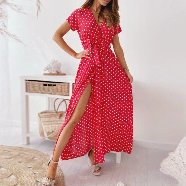 Heidi-Mode | Kurzarm Wickelkleid mit Punkten - Image 7