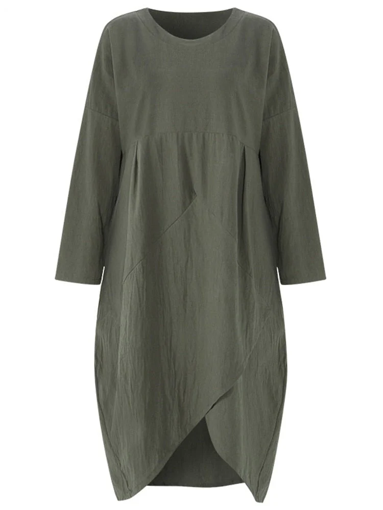 Heidi-Mode | Langärmeliges Unregelmäßiges Midikleid - Image 6