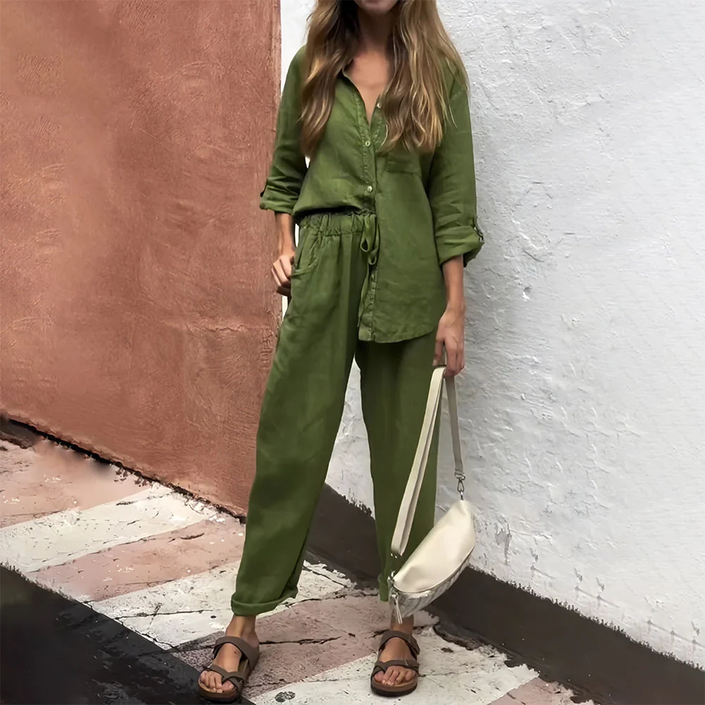 Heidi-Mode | Langarmhemd und Hose Aus Baumwolle und Leinen für Damen - Image 16