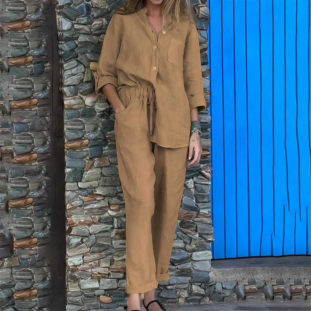 Heidi-Mode | Langarmhemd und Hose Aus Baumwolle und Leinen für Damen - Image 24