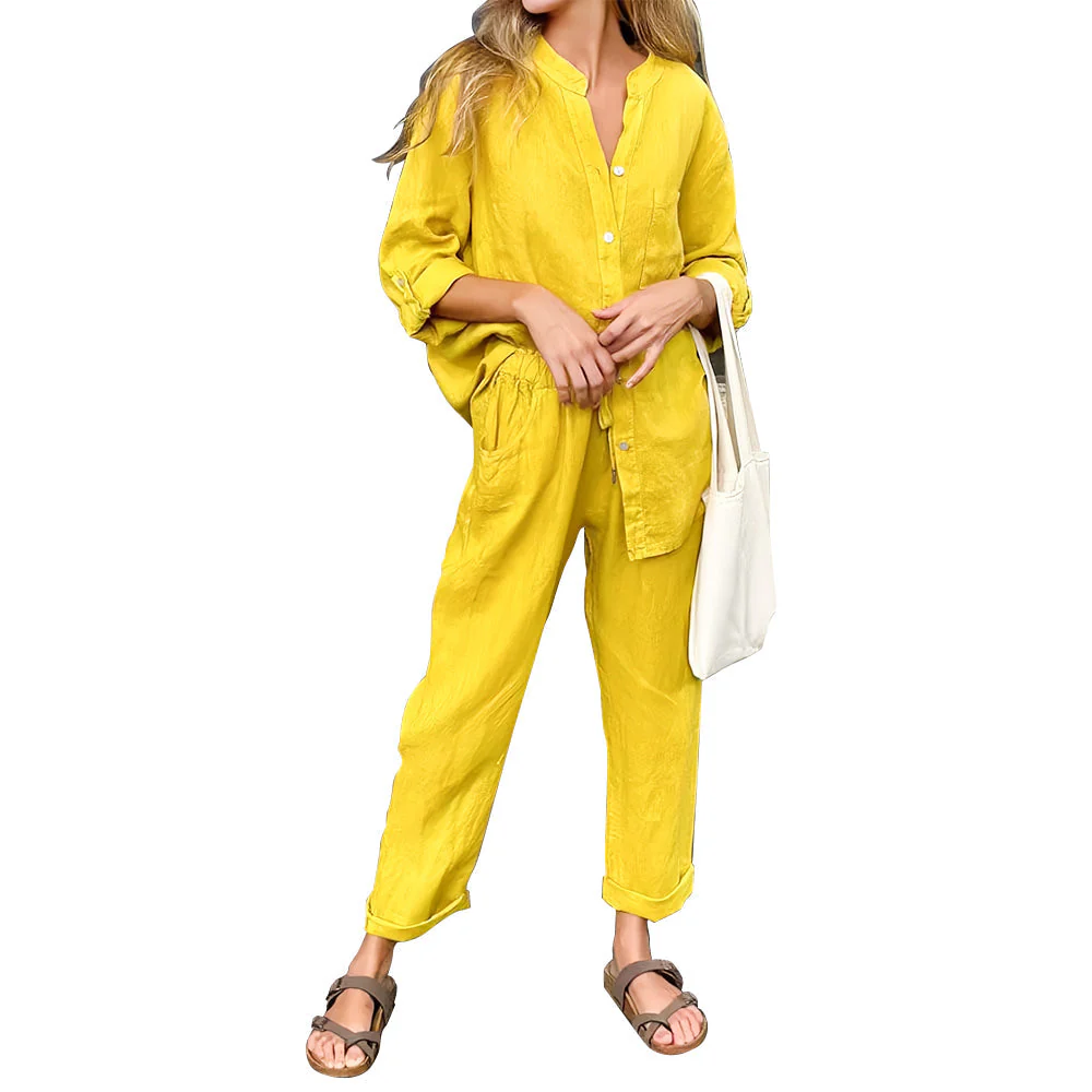 Heidi-Mode | Langarmhemd und Hose Aus Baumwolle und Leinen für Damen - Image 5