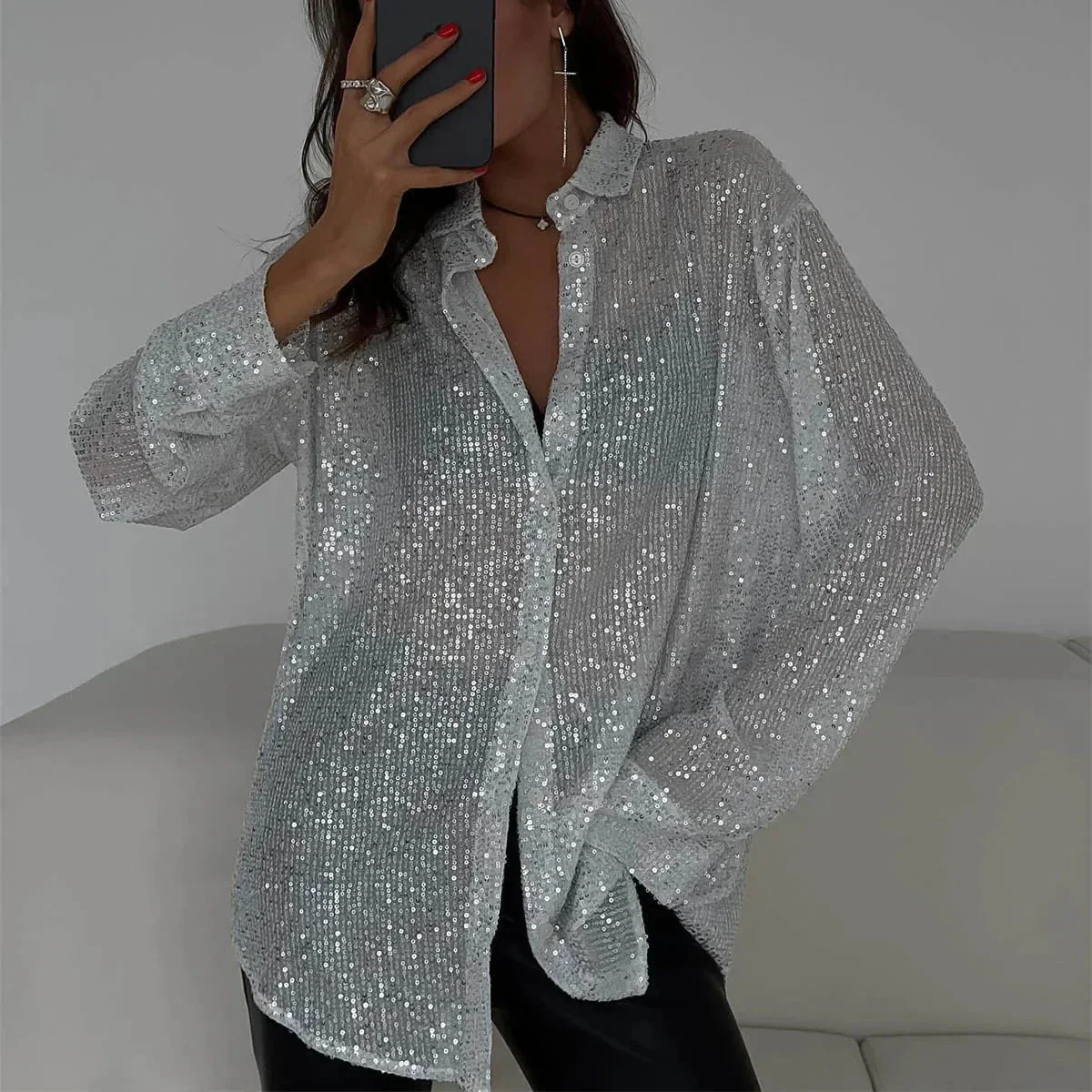 Heidi-Mode | Pailletten Glitzertop - Image 3