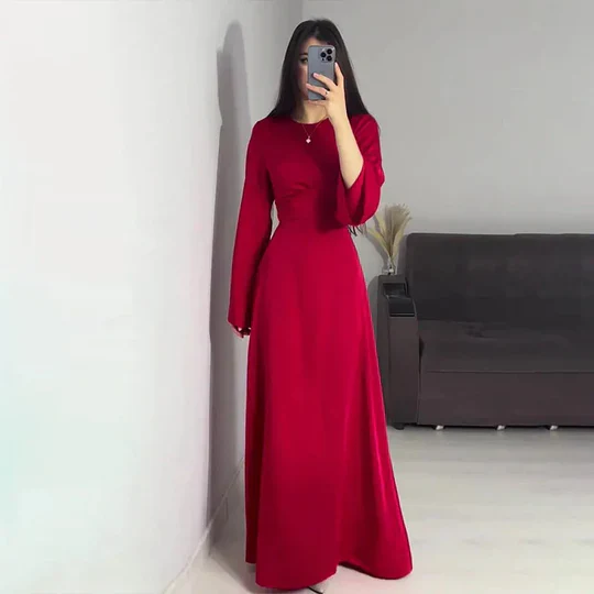 Heidi-Mode | Lange Frauenkleider Aus Satin Stil - Image 3