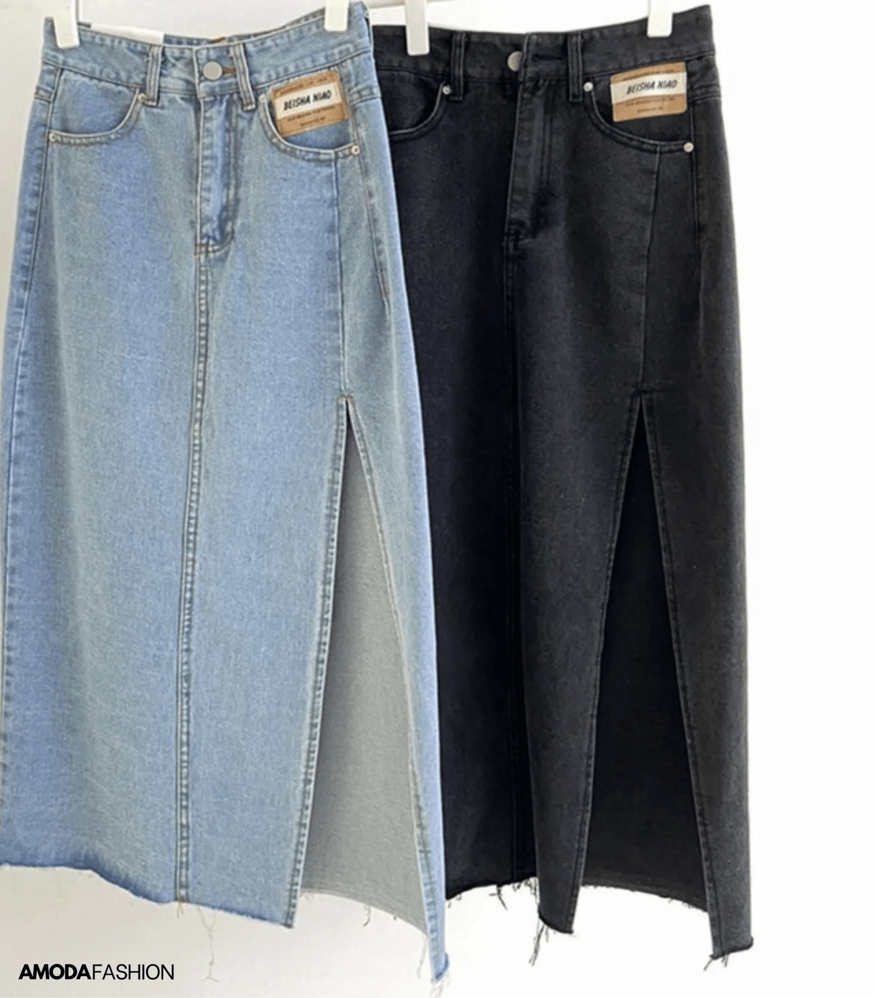 Heidi-Mode | Langer Bleistift-Denimrock mit Seitenschlitz - Image 6