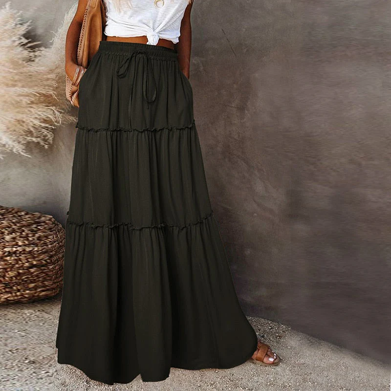 Heidi-Mode | Langer Hochtaillierter Maxi Rock - Image 13