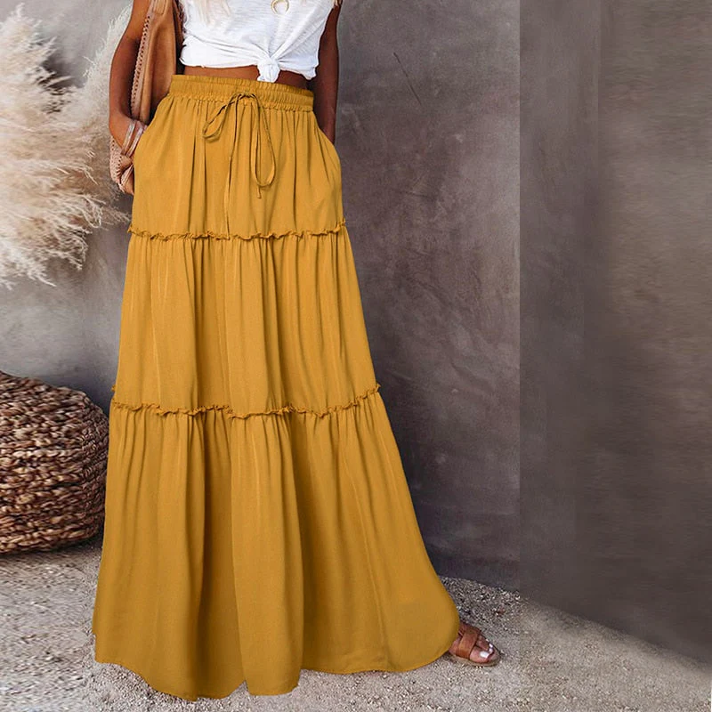 Heidi-Mode | Langer Hochtaillierter Maxi Rock - Image 15