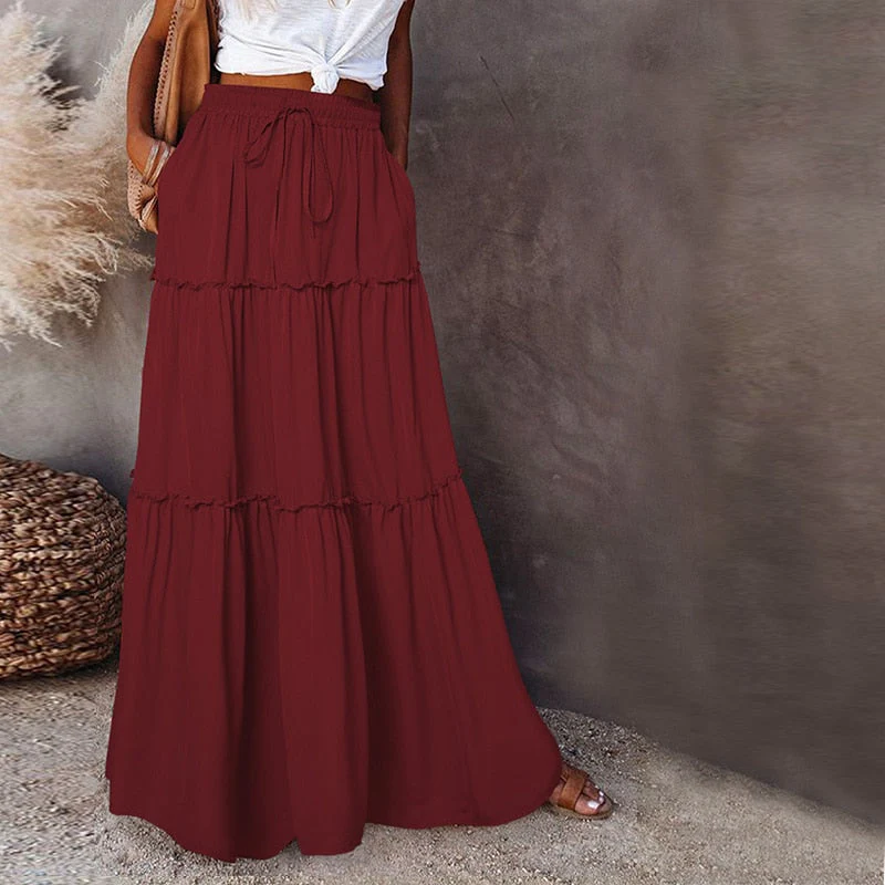 Heidi-Mode | Langer Hochtaillierter Maxi Rock - Image 17