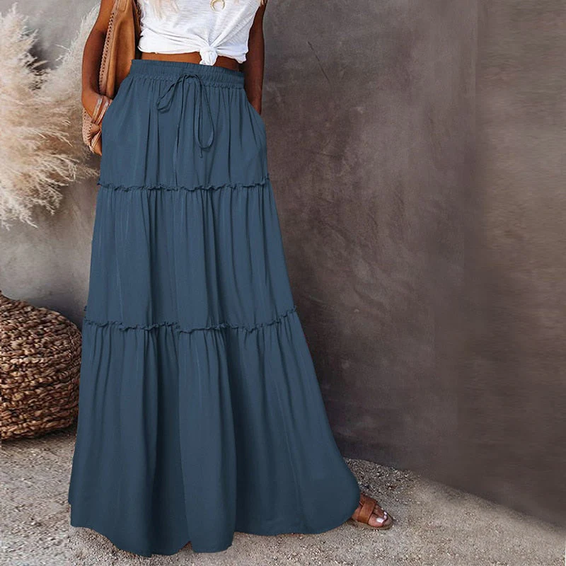 Heidi-Mode | Langer Hochtaillierter Maxi Rock - Image 18