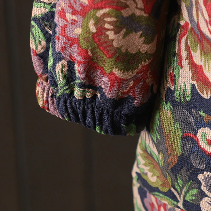 Heidi-Mode | Langer Mantel Im Vintage-Stil mit Blumendruck - Image 8