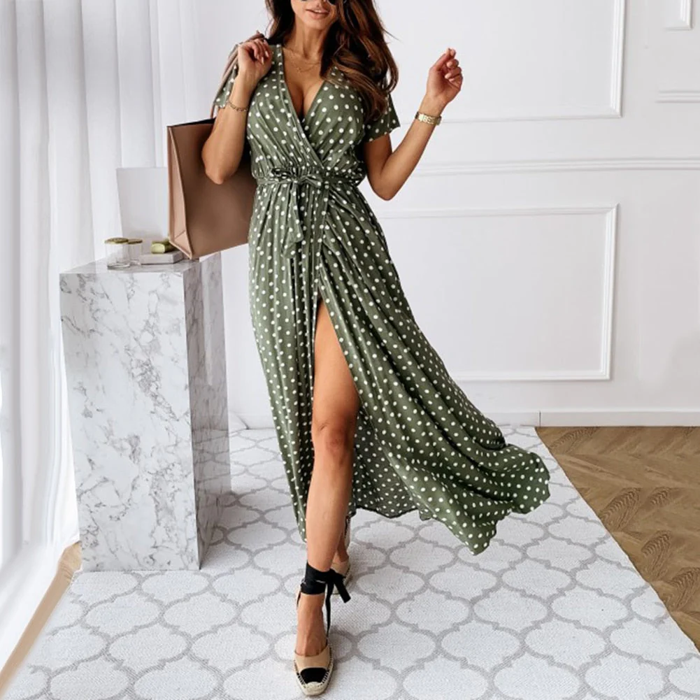 Heidi-Mode | Langes Gepunktetes Kleid - Image 3