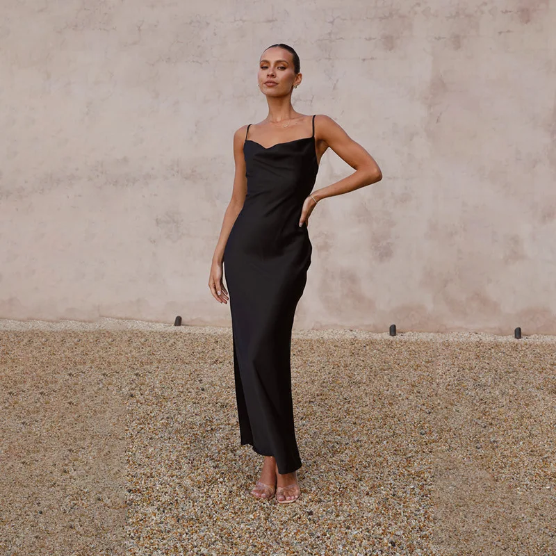Heidi-Mode | Langes Satin Kleid - Image 10