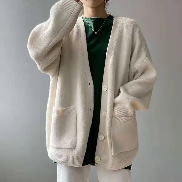 Heidi-Mode | Lässige Strickjacken mit V-Ausschnitt und Langen Ärmeln - Image 3