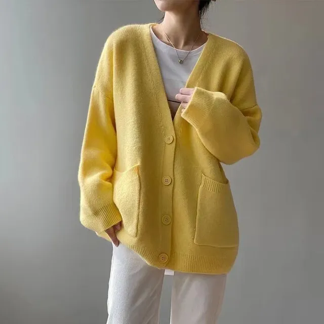 Heidi-Mode | Lässige Strickjacken mit V-Ausschnitt und Langen Ärmeln - Image 6