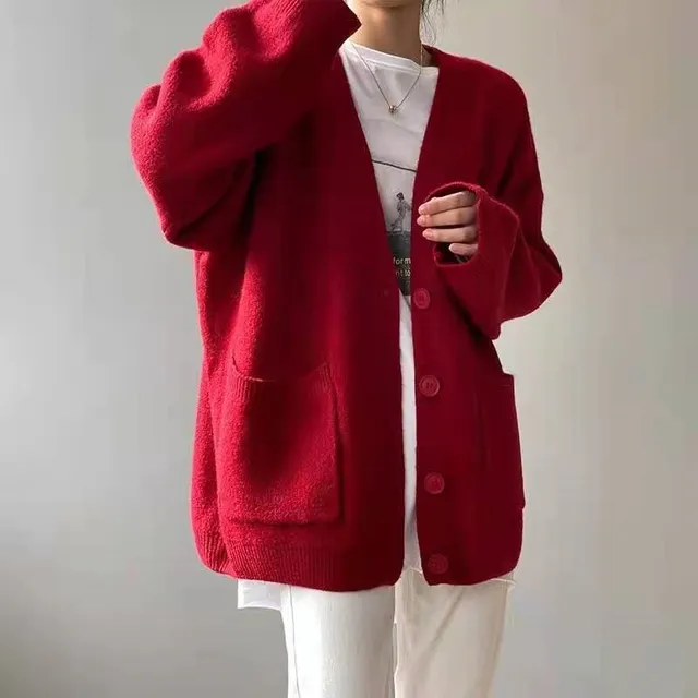 Heidi-Mode | Lässige Strickjacken mit V-Ausschnitt und Langen Ärmeln - Image 7